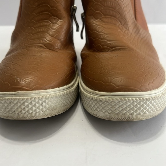 Jollmall Sneaker Ankle Boot Wedges Zip Up Leather | Size 10 (Fits like 9) - Picture 3 of 7